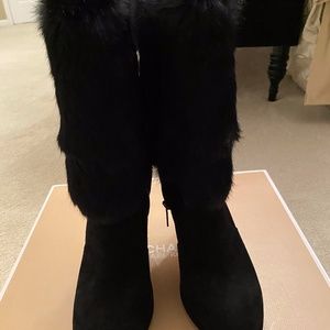 Michael Kors Faye Rabbit Fur Ankle Boot